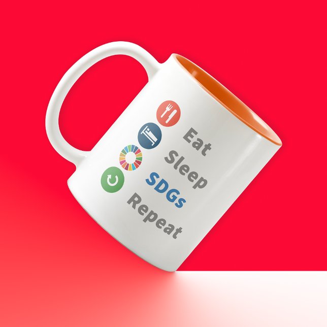 Globales Geschenk für Lehrkräfte, Absolventen und  Zweifarbige Tasse (Zazzle Global Gift for Teachers Graduates & Eco Advocates Coffee Mug, Global-Goals-for-Sustainable)