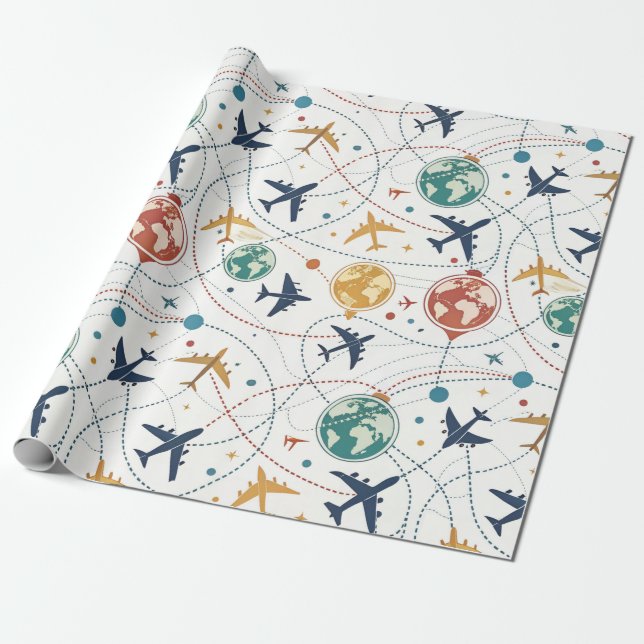 Globales Reiseflugmuster (2) Geschenkpapier (Ungerollt)