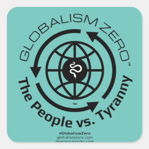Globalism Zero™ Black Circle Logo-Aufkleber Quadratischer Aufkleber