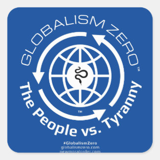 Globalism Zero™-Logo-Aufkleber für weiße Kreise Quadratischer Aufkleber
