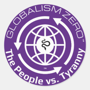 Globalism Zero™-Logo-Aufkleber für weiße Kreise Runder Aufkleber