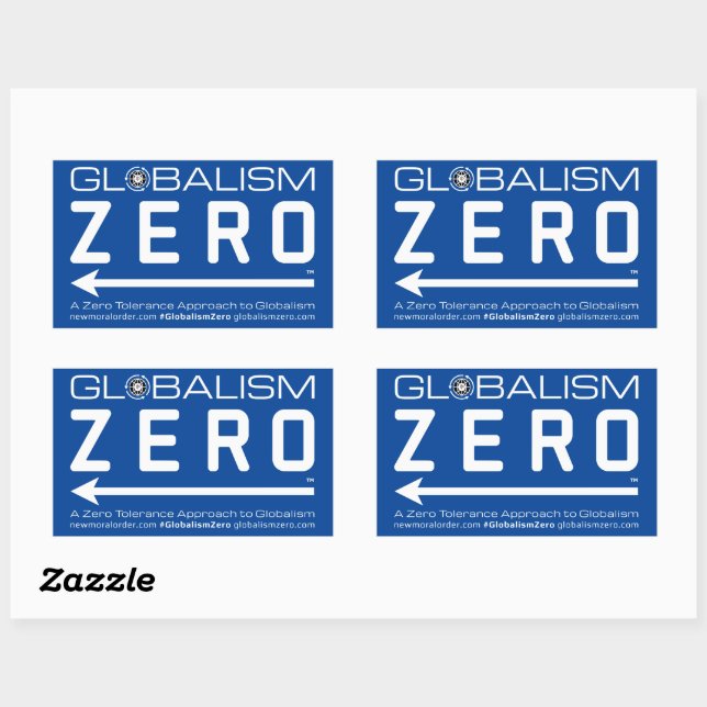 Globalism Zero™ Logo-Aufkleber für weiße Linie Rechteckiger Aufkleber (Blatt)