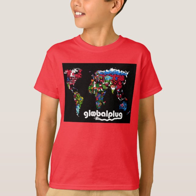 globalplug Kinderroter T-Shirtentwurf durch Lil T-Shirt (Vorderseite)