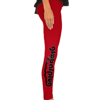 globalplug Yoga keucht rotes schwarzes Logo Leggins