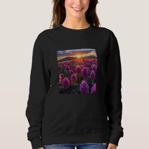 Globe Amaranth Blume Field Beautiful Sunset Graph Sweatshirt
