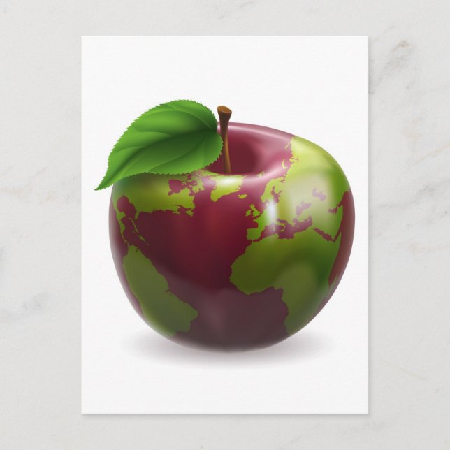 Globe Apple Concept Illustration Postkarte (Vorderseite)