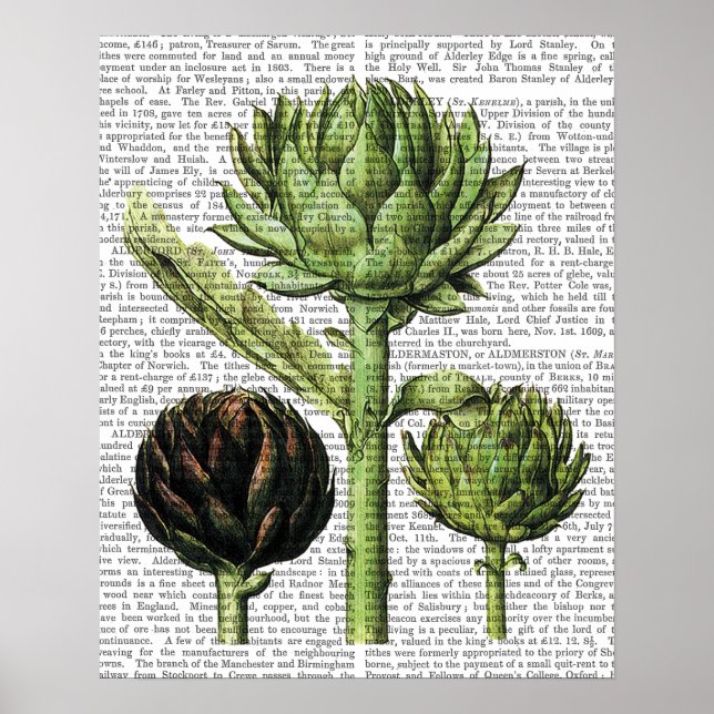 Globe Artichoke Print Poster (Vorne)