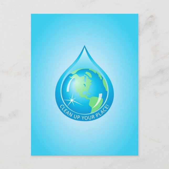 Globe im Wasserfall Postkarte (Vorderseite)