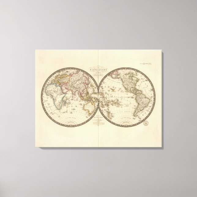 Globe in zwei Hemisphären Leinwanddruck (Vorderseite)