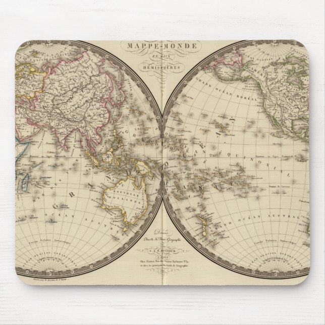 Globe in zwei Hemisphären Mousepad (Vorne)