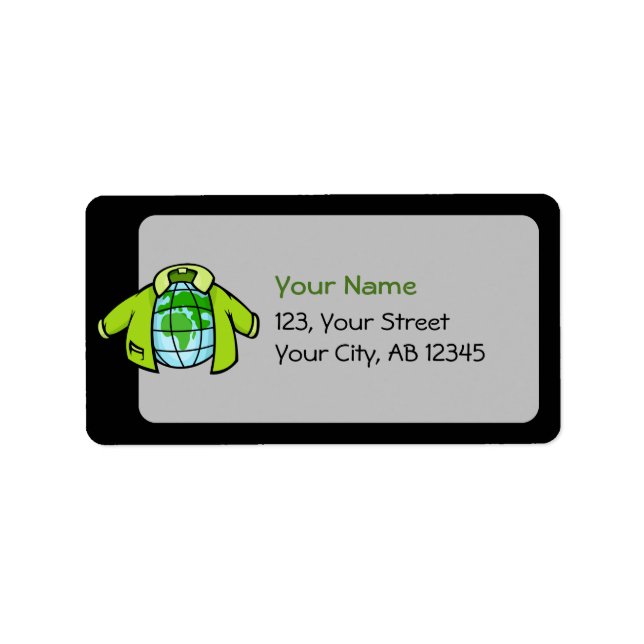 Globe Jacket Adressaufkleber (Vorne)