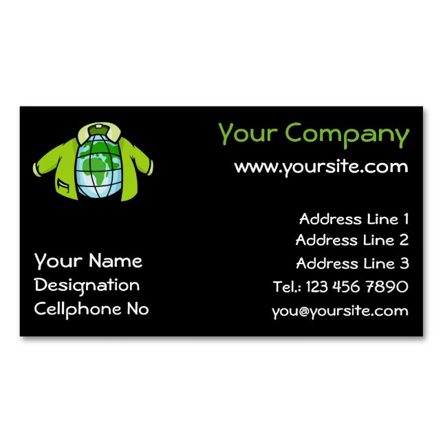 Globe Jacket Magnetische Visitenkarte (Vorderseite)