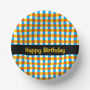 Globe Karo Birthday Pappteller