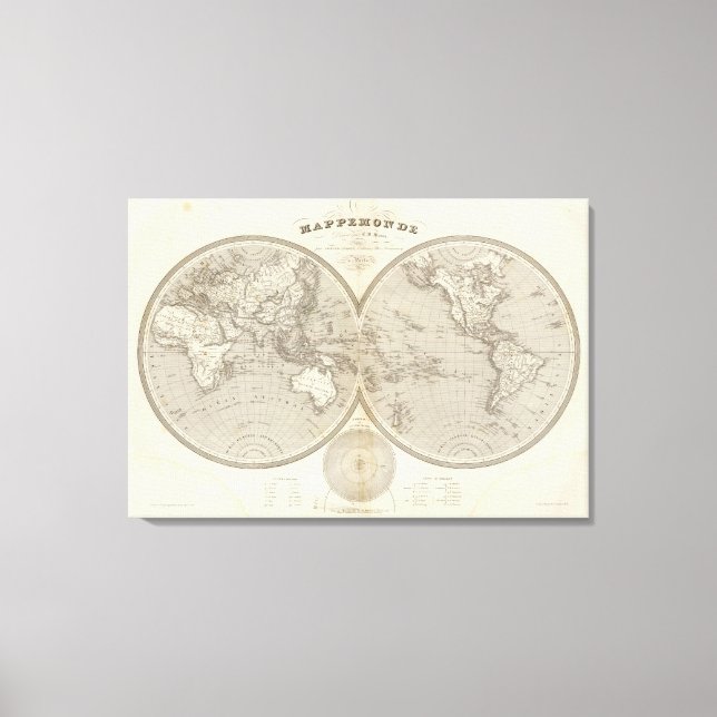 Globe-Karte Leinwanddruck (Vorderseite)
