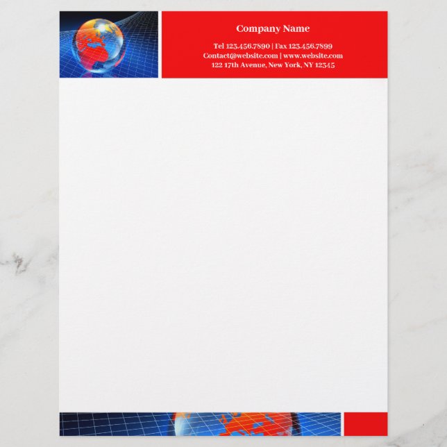 Globe Letterhead Briefbogen (Vorderseite)