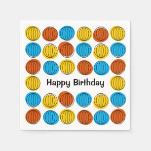 Globe Multi Birthday Papierserviette