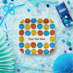Globe Multi Text Paper Platte Quadrat Pappteller