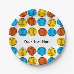 Globe Multi-Text-Papiertafel rund Pappteller