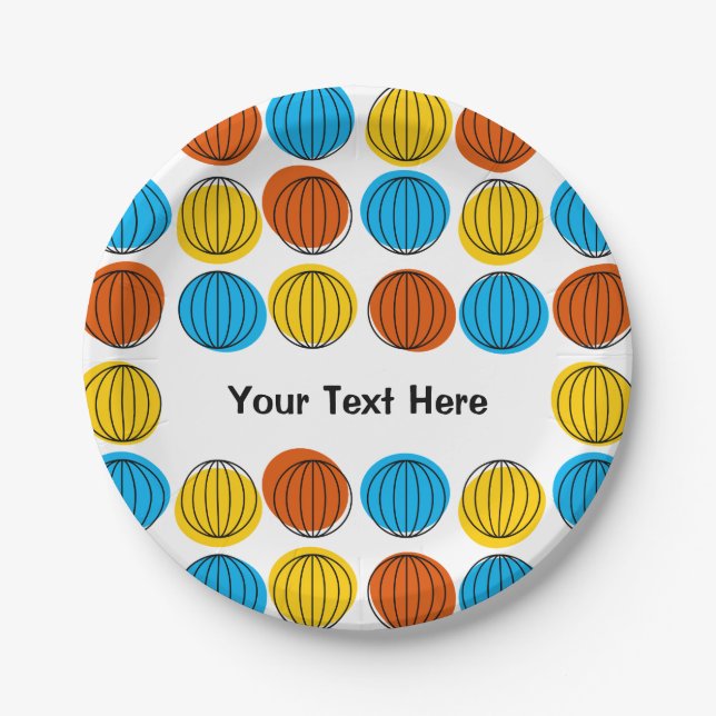 Globe Multi-Text-Papiertafel rund Pappteller (Vorderseite)