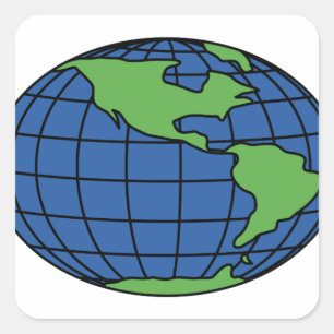 Globe Quadratischer Aufkleber