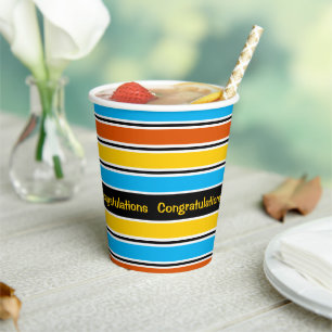 Globe Stripe Classic Gratulationspassette Pappbecher