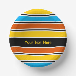 Globe Stripe Klassischer Text Pappteller