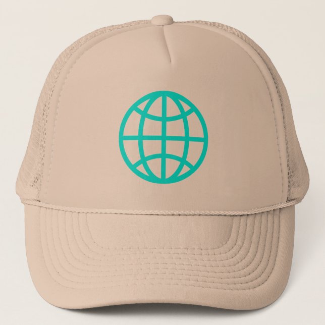 Globe-Symbol - Cyan Truckerkappe (Vorderseite)
