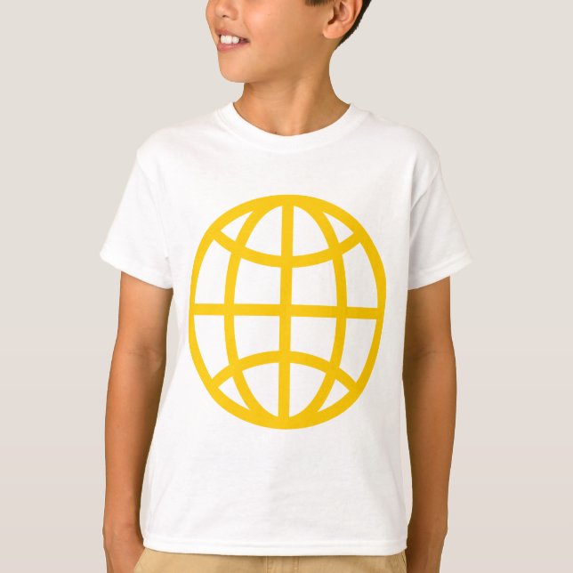 Globe-Symbol - gelb T-Shirt (Vorderseite)