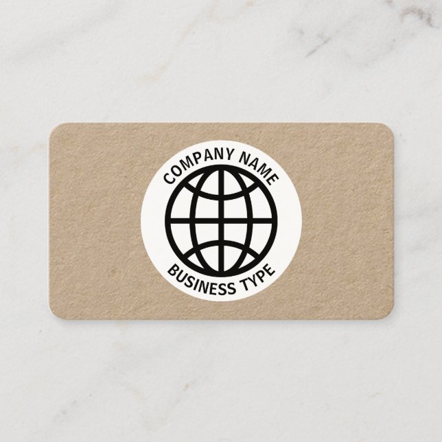 Globe Symbol - Kraft Visitenkarte (Vorderseite)