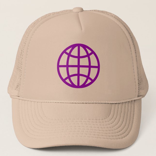 Globe-Symbol - Lila Truckerkappe (Vorderseite)