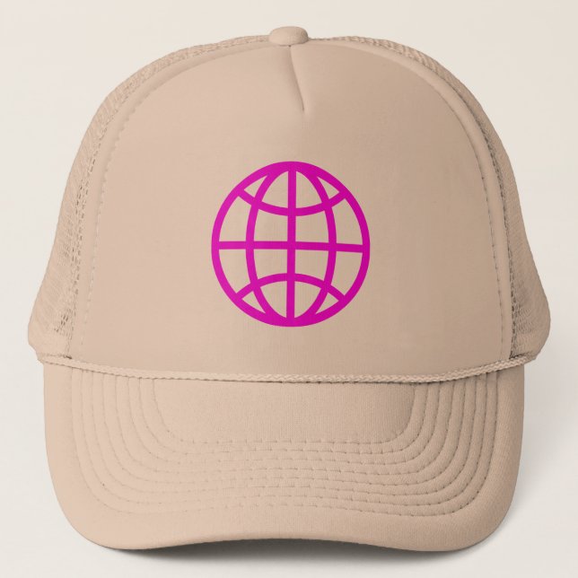 Globe Symbol - Magenta Truckerkappe (Vorderseite)