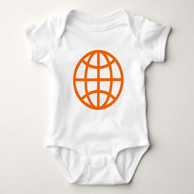 Globe-Symbol - Orange Baby Strampler (Vorderseite)