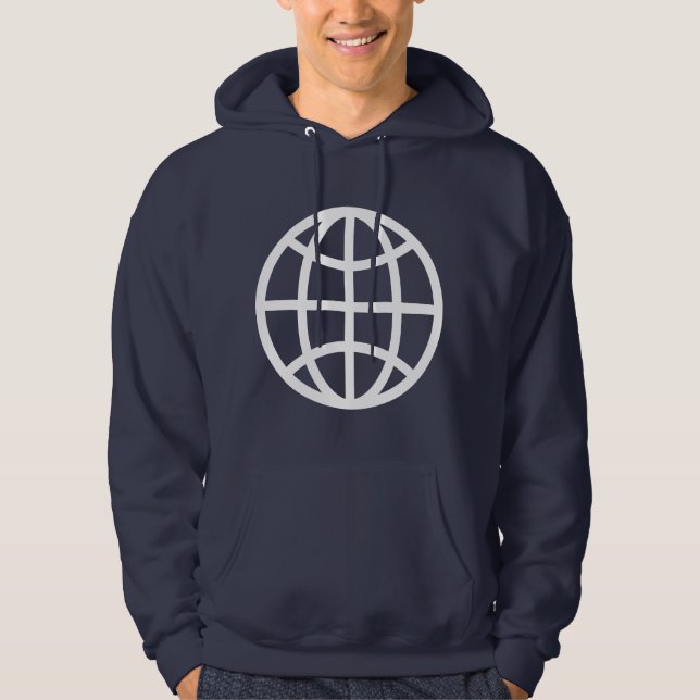 Globe-Symbol - weiß Hoodie (Vorderseite)