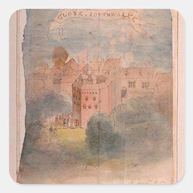 Globe Theater, Southwark Quadratischer Aufkleber (Vorderseite)