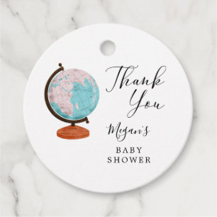 Globe Travel Theme Kinderdusche Geschenkanhänger