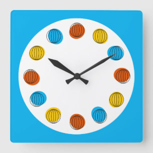 Globe Uhr blaues Quadrat