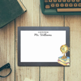 Globe und Chalkboard Personalisiert Teacher Post-it Klebezettel