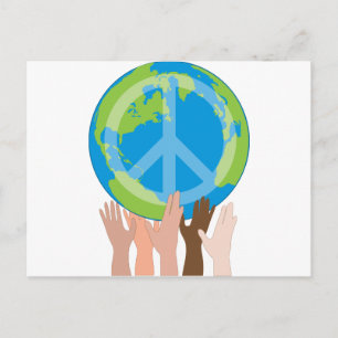 Globe und Hände Postkarte