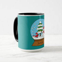 Globe w Kardinal Snowman & Pine Tree | Personalisi Tasse