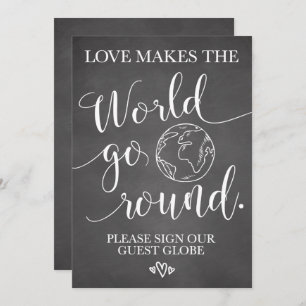 Globe Wedding Table Sign Einladung