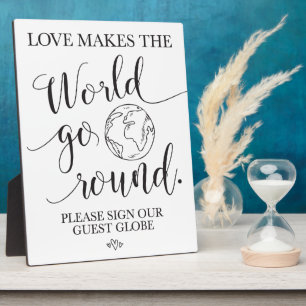 Globe Wedding Table Sign Fotoplatte
