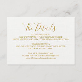 Globetrotter Glam Wedding Details Card Begleitkarte