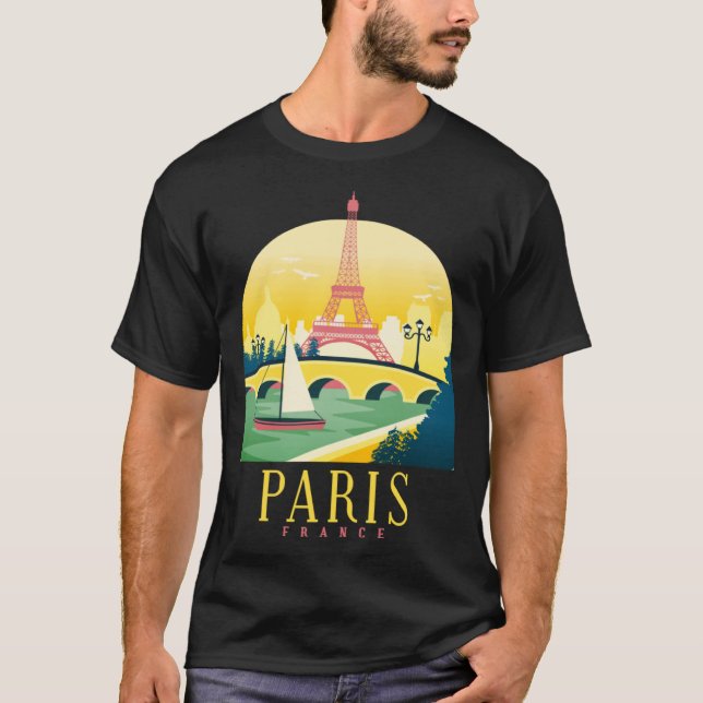Globetrotter in Paris Dark T-Shirt (Vorderseite)