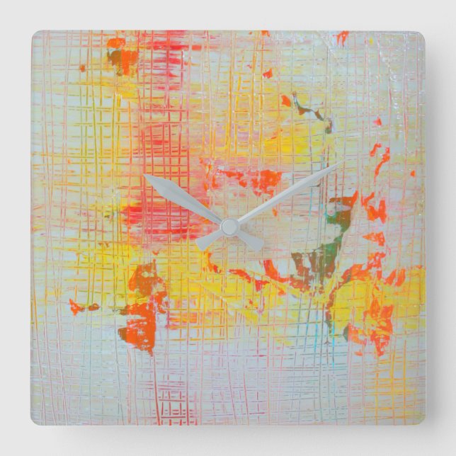 Globetrotter Wall Clock Quadratische Wanduhr (Vorderseite)