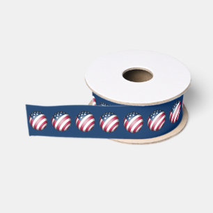 Globus der patriotischen amerikanischen Flagge Ripsband