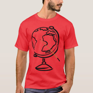 Globus mit Zeigestock Geographie Bildung Junge T-Shirt