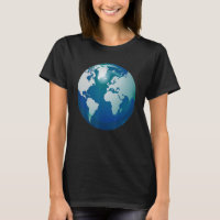 Globus Weltkarte Planet Erde Blau Weiß Design