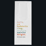 Glocken auf Bobtails Geschenktüte Für Weinflaschen<br><div class="desc">Mit diesem Weingeschenksack erhalten Sie in dieser Saison das festlichste Geschenk. Vorder ein klassischer Weihnachtskarol und hinten Streifen.</div>