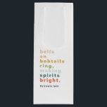 Glocken auf Bobtails Geschenktüte Für Weinflaschen<br><div class="desc">Mit diesem Weingeschenksack erhalten Sie in dieser Saison das festlichste Geschenk. Vorder ein klassischer Weihnachtskarol und hinten Streifen.</div>