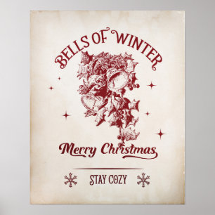 Glocken des vintage Weihnachtsfestes Poster